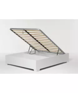 LETTO MATRIMONIALE CONTENITORE CON PIEDINI "BED BOX" BIANCO 160X190 CM